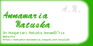 annamaria matuska business card